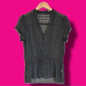 Black and White Polka Dot Women's Top